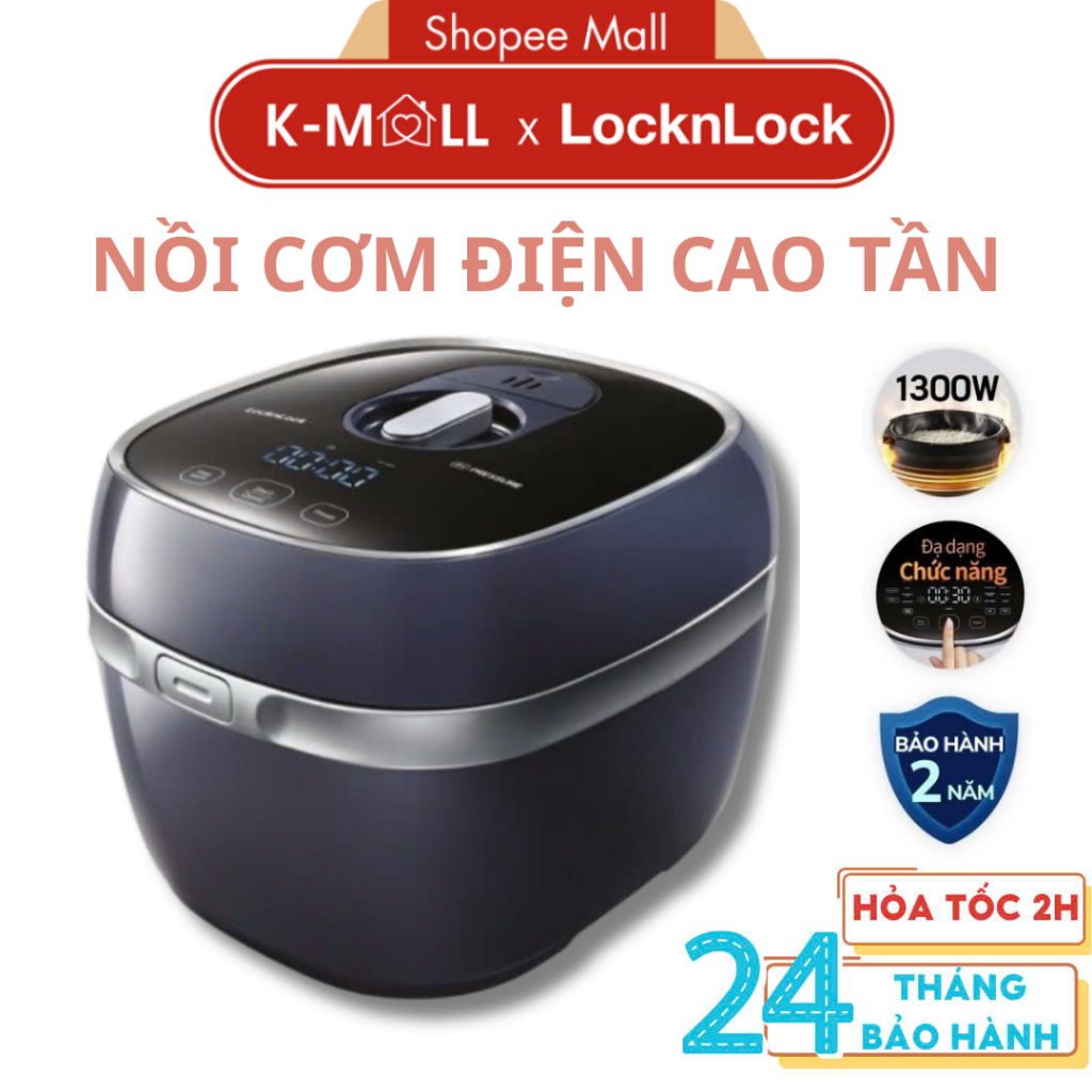 Nồi Cơm Điện Áp Suất Cao Tần LocknLock IH Pressure Rice Cooker EJR526GRY (1.8L) Giữ Ấm 24H - K-MALL
