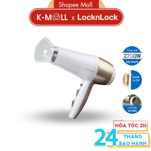 Máy sấy tóc LocknLock ENA136WHT màu trắng , 2 chế độ nóng lạnh, kèm đầu dẹp tạo kiểu - K-MALL