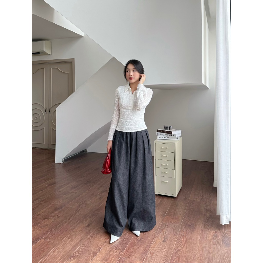 Ảnh Áo Thun Nữ Cô Bẻ Tay Dài Ôm Body Basic Tôn Dáng - LOVER TOP - GOÛT DE JUN 2