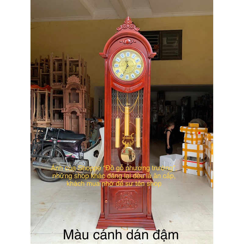 đồng hồ quốc sư cao 1m70 rộng 48 sâu 26 và cao 1m92 ngang 54 sâu 28cm gỗ hương đá