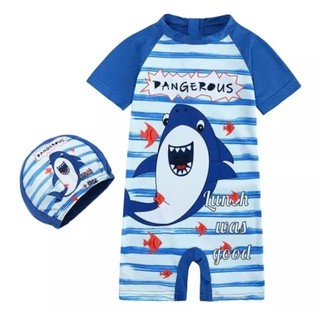 BK32 Đồ bơi cho bé trai liền thân kèm mũ size 10-30kg, bikini cho bé liền thân hoạ tiết hoạt hình