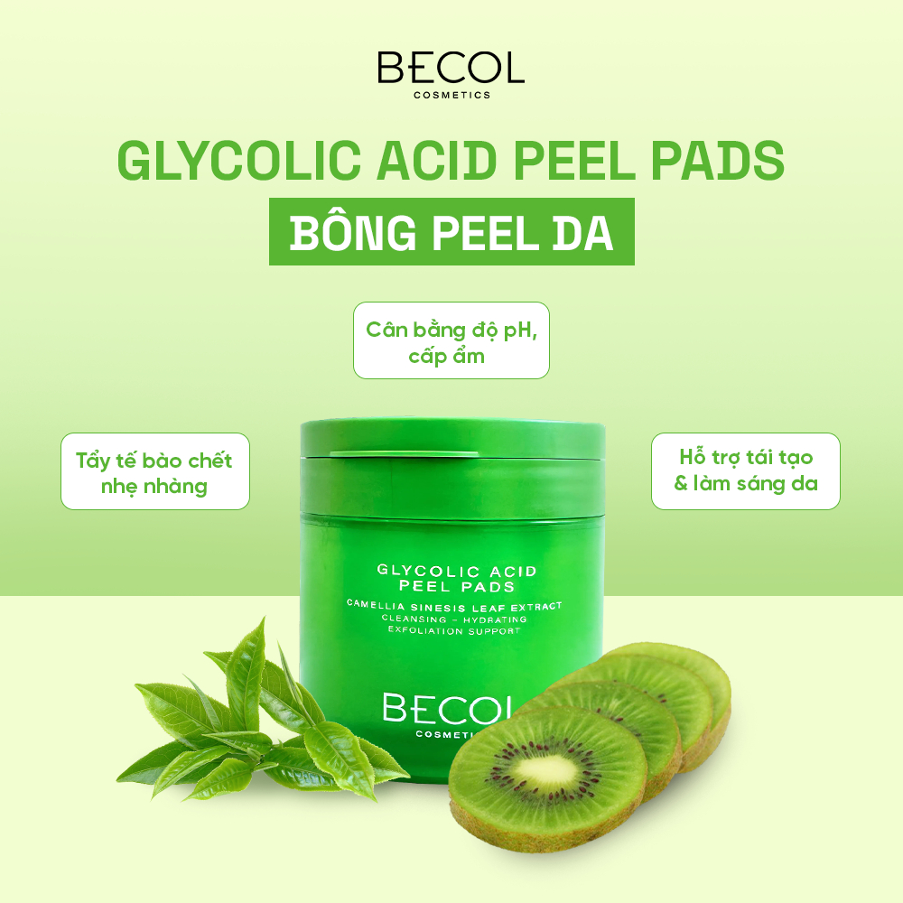 [Tặng Peel Pads] Bộ 3 Sản Phẩm BECOL Chăm Da Sáng Khoẻ Vượt Trội, Sữa rửa mặt 100ml, Toner 150ml, Kem chống nắng 50ml