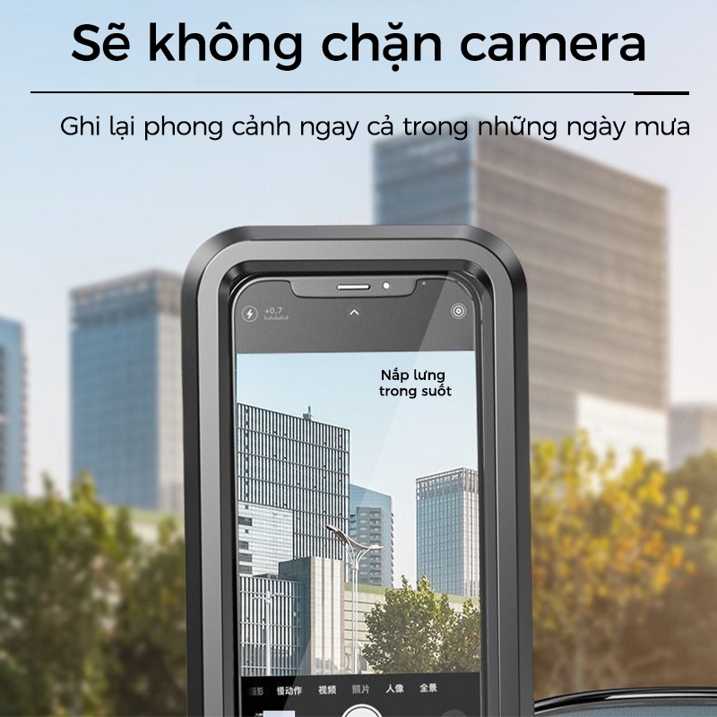 Giá đỡ điện thoại di động chống nước mưa 360 độ, chống nước, chống bụi và chống rơi cho ô tô điện và xe máy