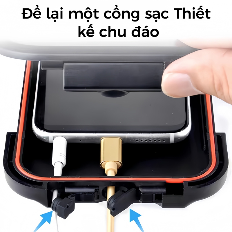 Giá đỡ điện thoại di động chống nước mưa 360 độ, chống nước, chống bụi và chống rơi cho ô tô điện và xe máy