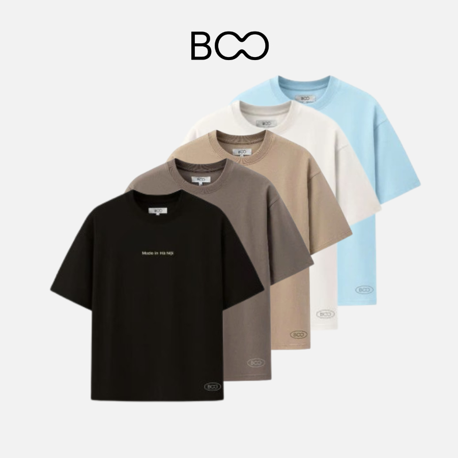 Ảnh Áo Thun BOO Unisex Dáng Oversized In Logo Made In Hanoi chất liệu thoáng mát 1