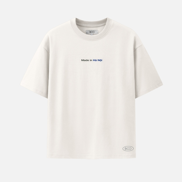 Áo Thun BOO Unisex Dáng Oversized In Logo Made In Hanoi chất liệu thoáng mát