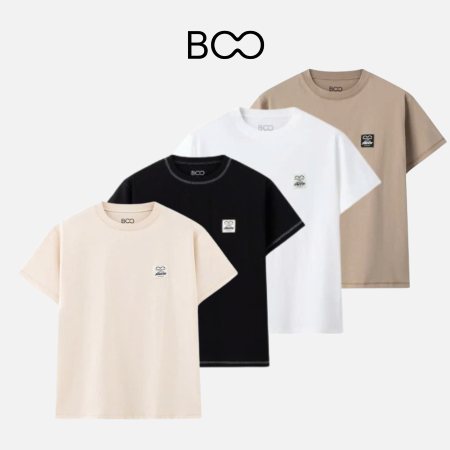 Ảnh Áo Thun BOO Unisex Nam Nữ Form Regular Đính Patch Logo Essential Chất Liệu Cotton Co Dãn 1
