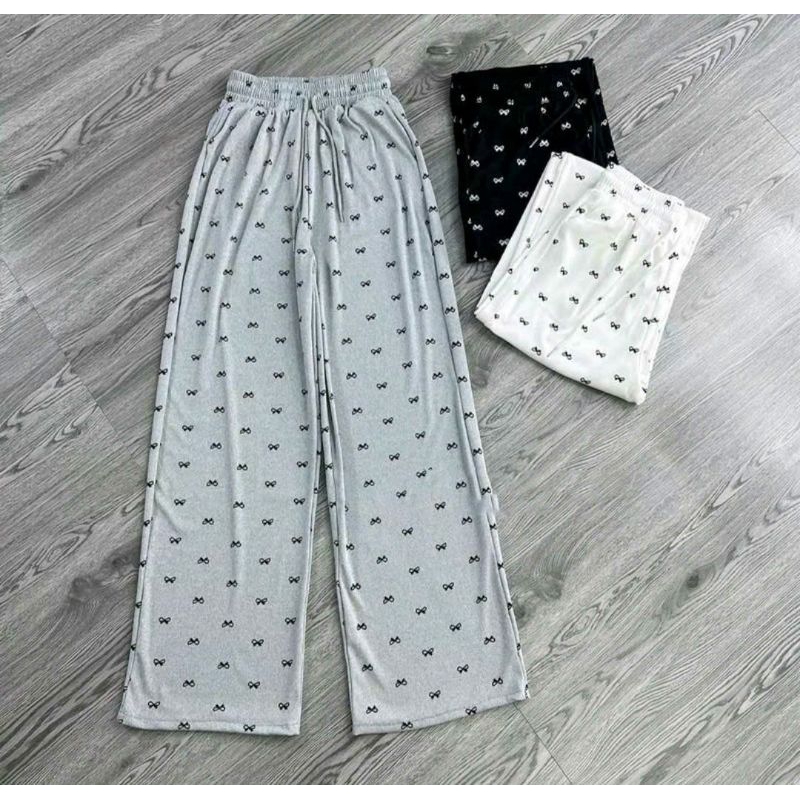 Quần Xuông Ống Rộng Kẻ Dọc Chất Liệu Kate Mỏng Mát - Kẻ Sọc ngựa  Vằn-CHANG 3158
