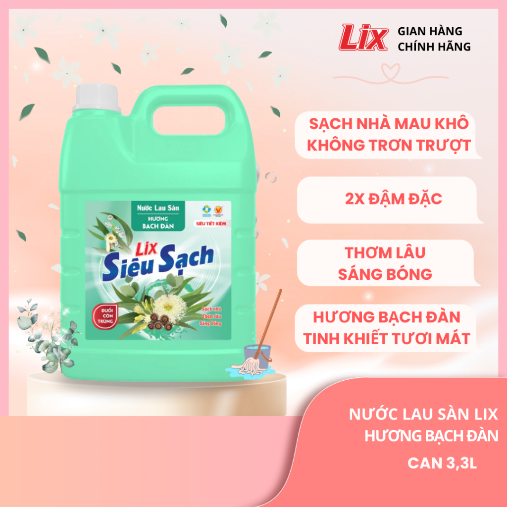 Ảnh Nước lau sàn siêu sạch hương bạch đàn, sạch nhà, thơm lâu đuổi côn trùng, phù hợp với mọi loại sàn nhà Lixco Việt Nam 3