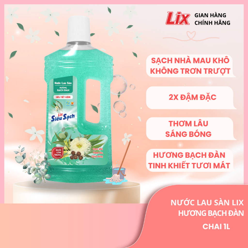 Ảnh Nước lau sàn siêu sạch hương bạch đàn, sạch nhà, thơm lâu đuổi côn trùng, phù hợp với mọi loại sàn nhà Lixco Việt Nam 1