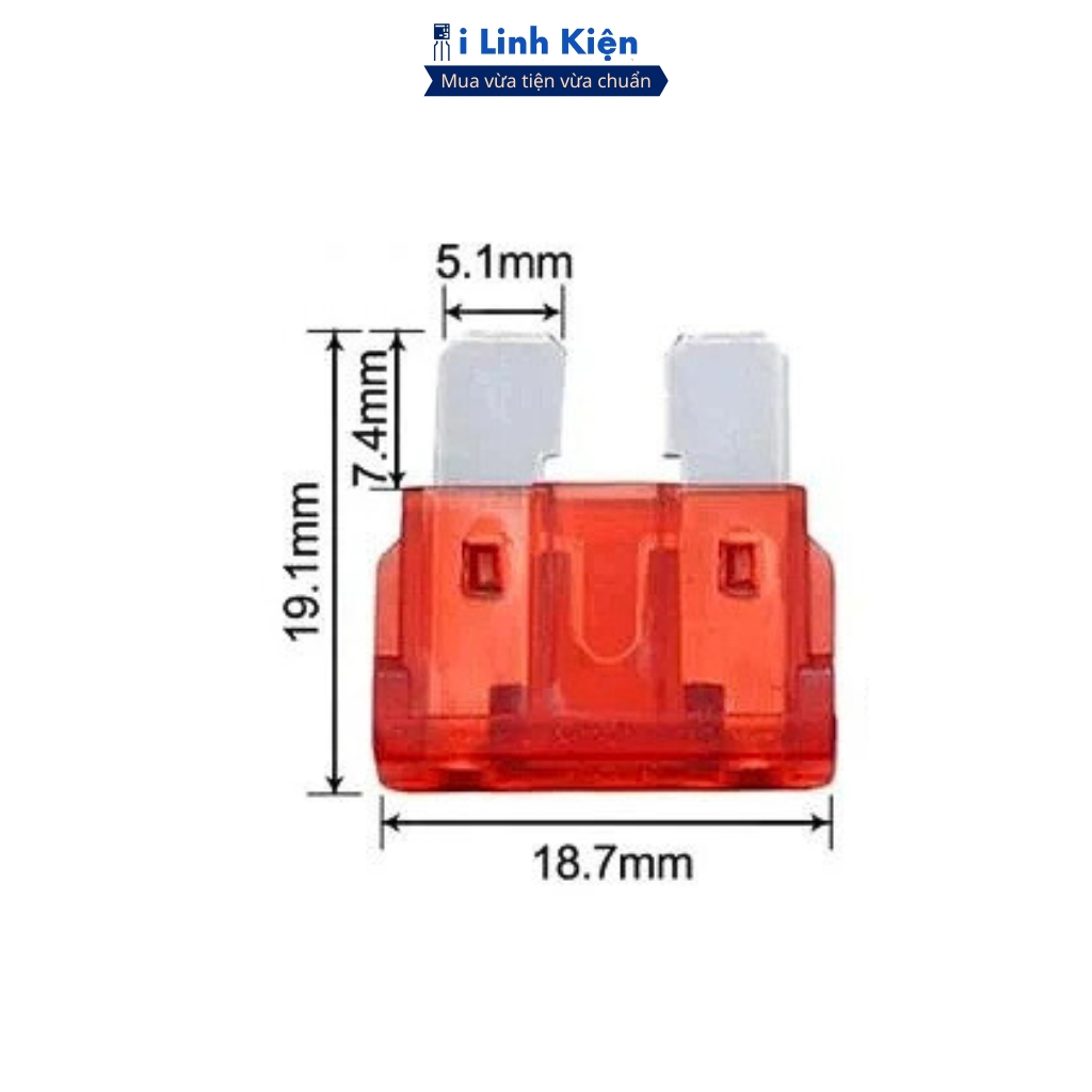 Cầu chì dẹp chân to 32V đủ các giá trị 1A - 50A cho ô tô, xe máy chính hãng ilinhkien