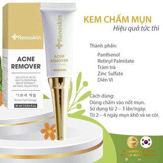 Kem Chấm Mụn Acne Remover Renoskin 10ml Dạng Kem Giúp Làm Dịu Và Se Nhanh Cồi Mụn, Dễ Thẩm Thấu, Không Bết Dính