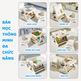 Bộ Bàn Ghế Đa Năng Cao Cấp Pakey, Bàn Chơi Xếp Hình Kèm 400 Chi Tiết Lego, Bảng Vẽ Rèn Luyện Tính Sáng Tạo Cho Bé