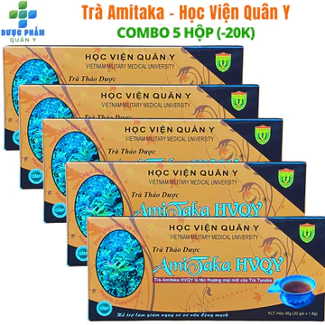 5 Hộp Trà Thảo Dược Amitaka Học Viện Quân Y Giúp Bền Thành Mạch Máu, Hạ Mỡ Máu, Điều Hòa Huyết Áp