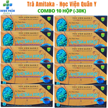 10 Hộp Trà Thảo Dược Amitaka Học Viện Quân Y Giúp Bền Thành Mạch Máu,Hạ Mỡ Máu,Giảm Xơ Vữa Động Mạch