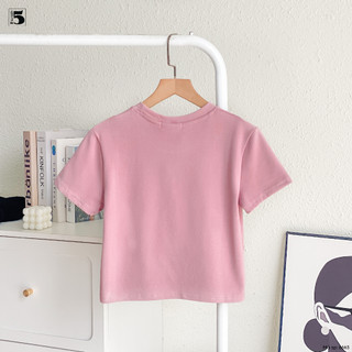 Áo Thun Nữ Croptop Tay Ngắn Cổ Tròn In Chữ Cesltina Paris Twentyfive Fashion - 6662