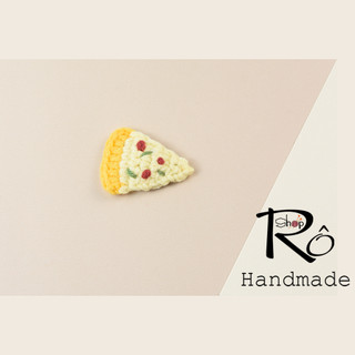 Kẹp tóc hình bánh pizza hải sản độc đáo cho nữ và bé gái 4.5cm |Cặp tóc len cute|Shop Rô Handmade