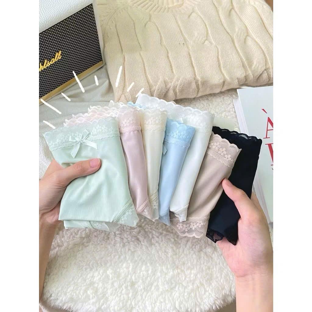 Combo 5 chiếc Quần Lót Nữ Ren Phối Lụa Cao Cấp Mềm Mại Thoáng Mát Nữ Tính màu sắc tinh tế  mới ra 2026 by Dandal