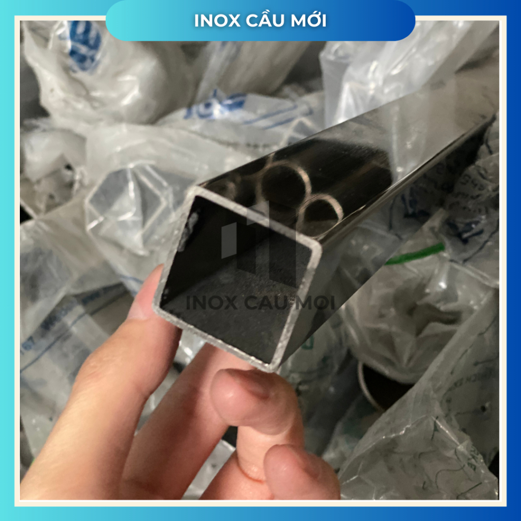 Hộp inox vuông 304 50x100mm, Độ dày 1.5 mm, dài 1 mét, 1.2 mét, 1.5 mét