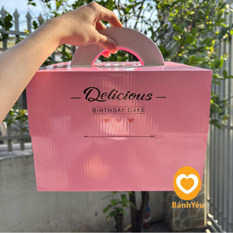 🎀 HỘP ĐỰNG BÁNH KEM 1-2 TẦNG MÀU HỒNG DỄ THƯƠNG - KÈM ĐẾ BÁNH 🎀
