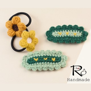 Combo 4 kẹp tóc, cột tóc hoa tulip hàng ngày cho nữ và bé gái xinh đẹp 6.5cm |Shop Rô Handmade