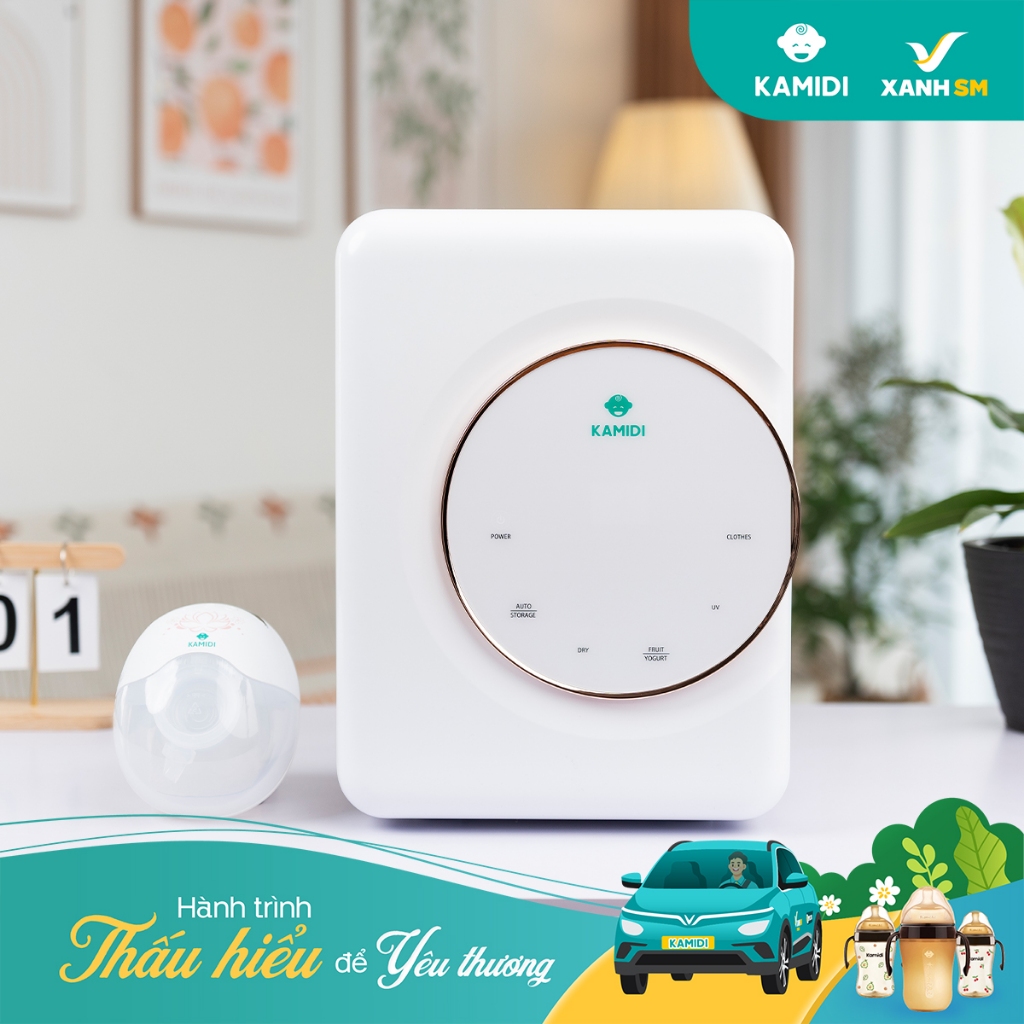 [HỎA TỐC HCM HN] Máy Tiệt Trùng Kamidi UV 1 Cao Cấp Tiệt Trùng Tia UV, Sấy Khô Bình Sữa Cho Bé - Dung Tích 20L