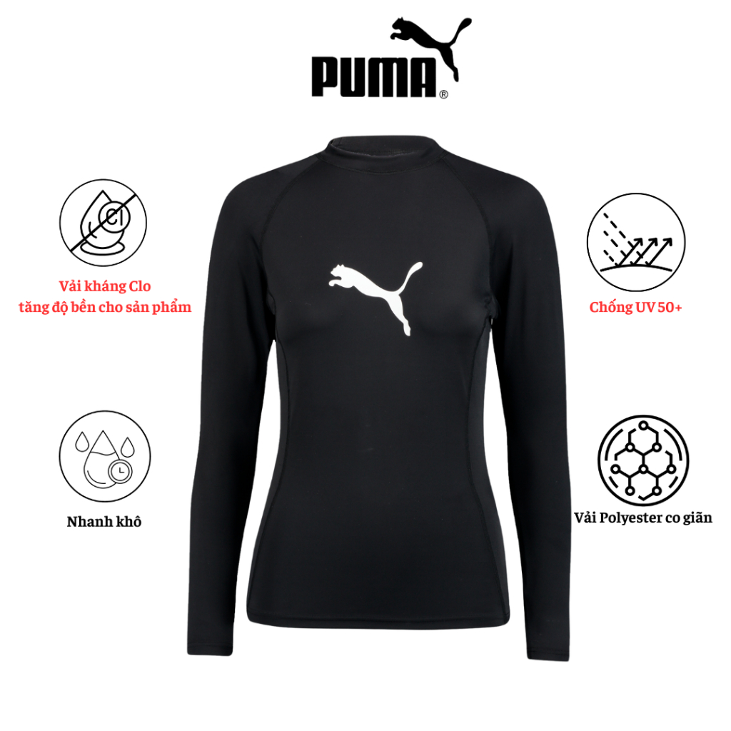 Áo Bơi Puma Nữ Dài Tay Chống Nắng UV 50+ Puma Swim Women Long Sleeve ...