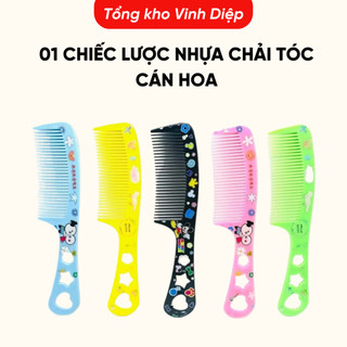 Túi 20 chiếc lược nhựa màu có cán cầm tay, họa tiết đẹp cho bé