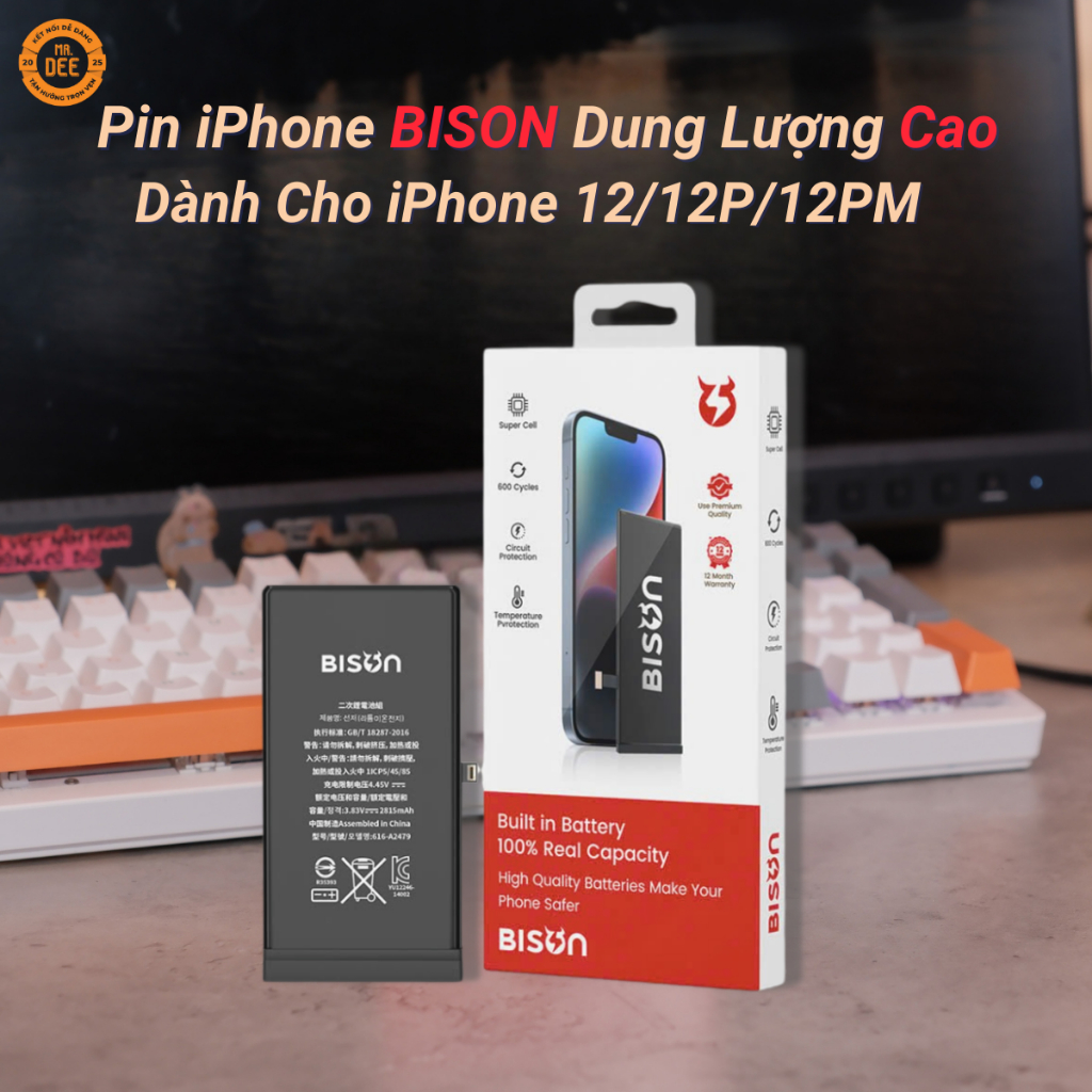 Pin BISON Dung Lượng Cao Cho iPhone 12/12Pro/12 Pro Max | Shopee Việt Nam