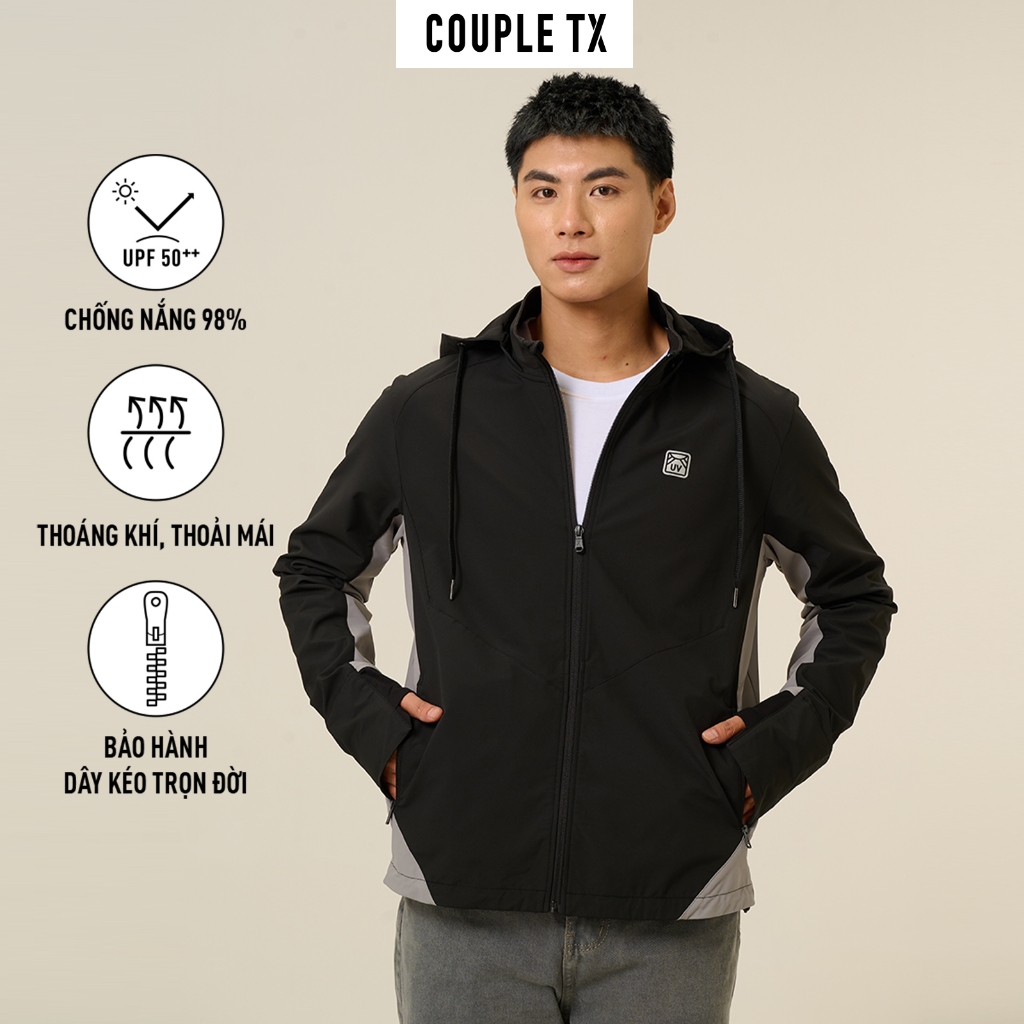 Ảnh Áo Khoác Dù UV Pro Nam Chống Nắng Couple TX Phối Màu Sun Mate Nón Tháo Rời MOK 1061 2