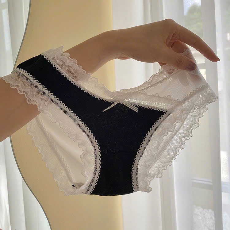 Quần lót phong cách Nhật Bản  cho nữ đáy quần cotton nguyên chất, lưng ren, ngọt ngào hot nhất by Dandal