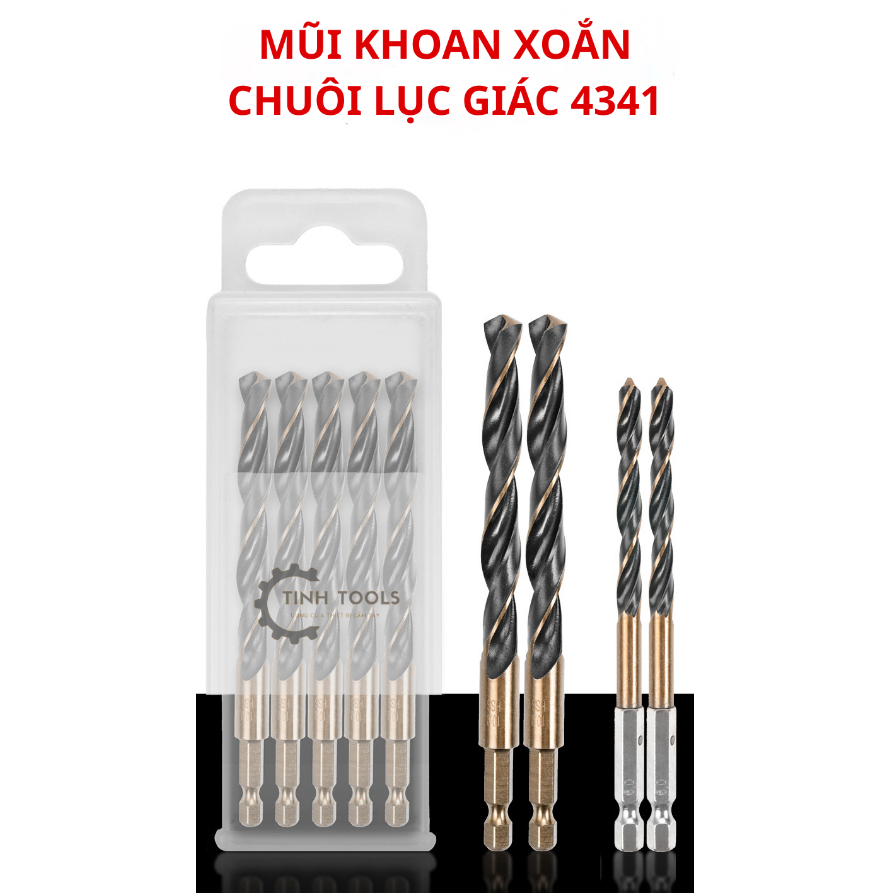 [TinhTools] Mũi Khoan Sắt Chuôi Lục Giác | Mũi khoan đuôi lục giác tốc độ cao 4341 đủ size (Đã test)