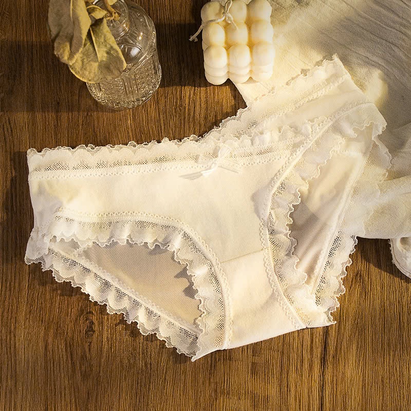 Quần lót phong cách Nhật Bản  cho nữ đáy quần cotton nguyên chất, lưng ren, ngọt ngào hot nhất by Dandal