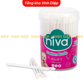 Hộp Tăm Bông Niva Cho Trẻ Sơ Sinh 150 Que Thân Nhựa BH1 Bông Tự Nhiên, Kháng Khuẩn An Toàn Cho Bé