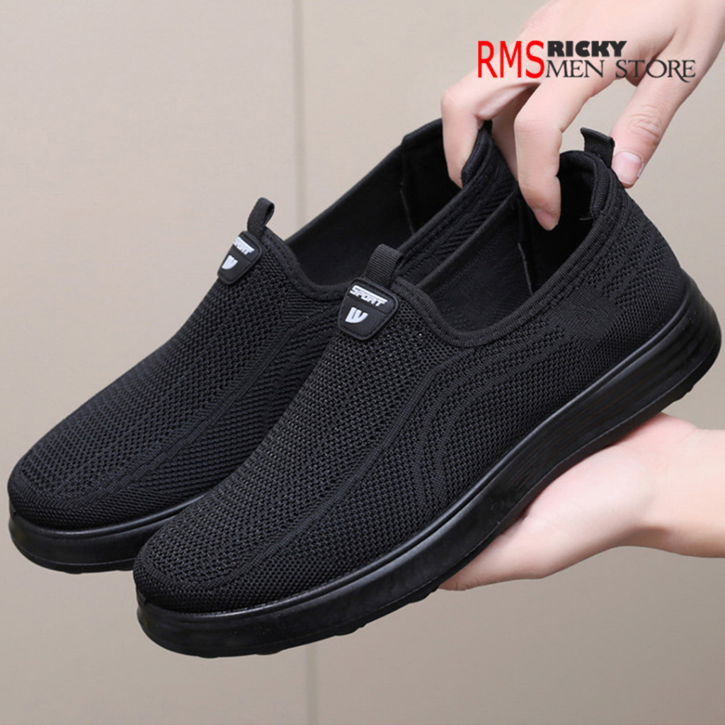 Giày Lười Vải Thể Thao Nam Cao Cấp - Vải Co Giãn Thoáng Khí , Đế Cao Su Nhẹ Dẻo , Êm Chân