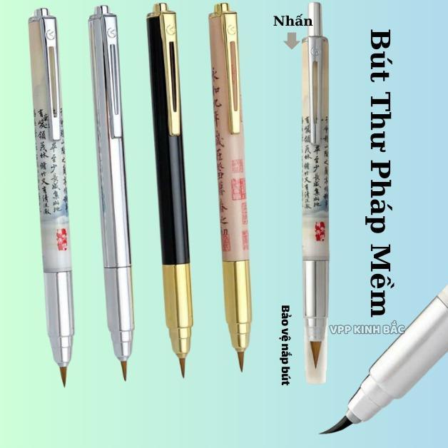 Bút Lông Dành Cho Người Tập Viết Tiếng Trung ,Ngòi Lông Vũ,Thân Bút Nhỏ Gọn, Dùng Mực Ống Và Mực Bơm,50 Ống Mực Đi Kèm.