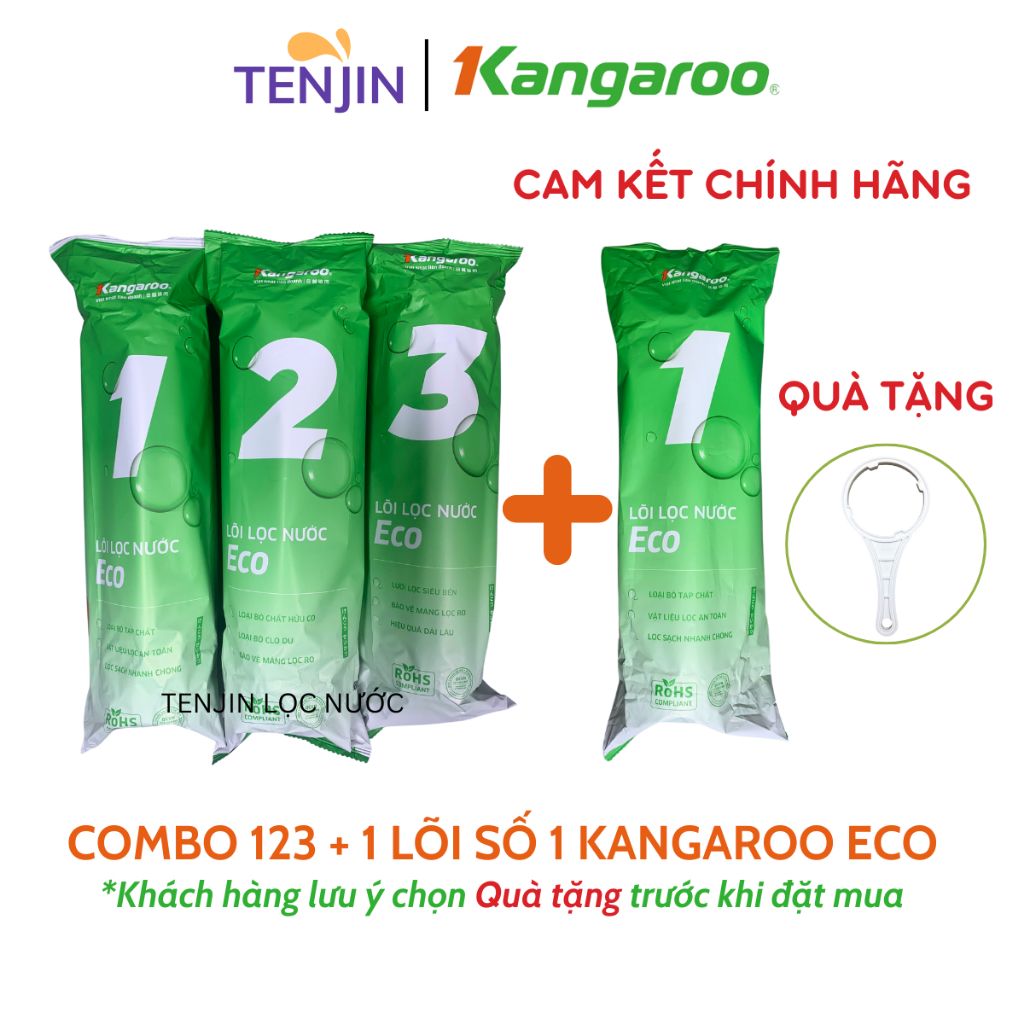 Combo 5 Lõi Lọc Thô 123 KANGAROO Mẫu Mới ECO Chính Hãng Date Mới- Lõi Lọc Nước Kangaroo Chính Hãng