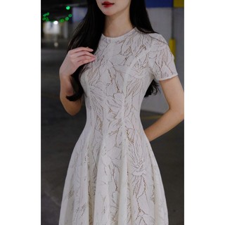 Váy Ren Cotton Miolady Cổ Tròn Dáng Xòe 2 Lớp – Nhẹ Nhàng Che Khuyết Điểm VA006