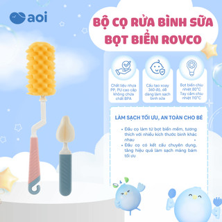 Bộ cọ rửa bình sữa Aoi – Vệ sinh dễ dàng, an toàn cho bé