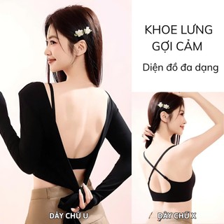Áo Ngực Cài Trước 2 Móc Cài Gom Ngực Tạo Khe Bản Lưng Khoét U Mặc Áo Cổ V Đầm Hở Lưng 1825