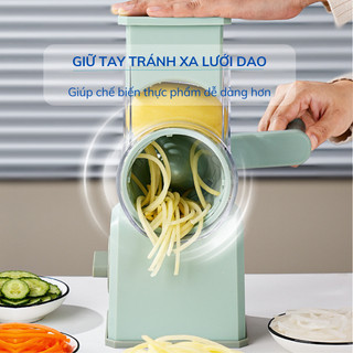 Máy thái lát rau củ đa năng dọc, máy bào sợi 4 in 1 kèm 6 lưỡi dao cao cấp
