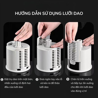 Máy thái lát rau củ đa năng dọc, máy bào sợi 4 in 1 kèm 6 lưỡi dao cao cấp