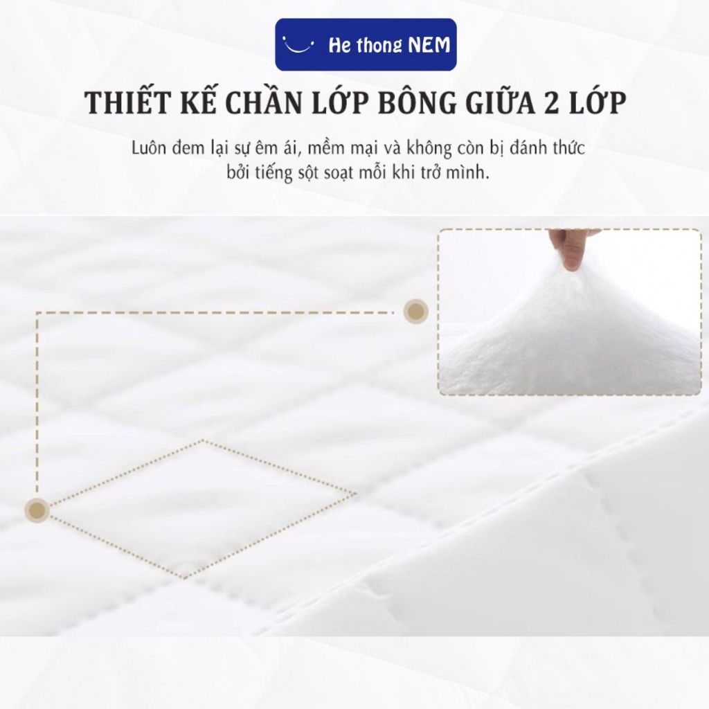 Ảnh Tấm Lót Nệm Chống Thấm He thong NEM Cao Cấp Miếng Ga Tấm Thảm Trải Lót Trải Giường Bảo Vệ Nệm Đệm Chống Thấm Nước 2