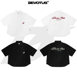 Áo Sơ Mi Kẻ Sọc Form BOXY Local Brand DEVOTUS - PINSTRIPE SHIRT THÊU 3D