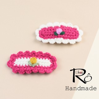 Set 2 kẹp tóc hoa tulip nhiều màu cho nữ và bé gái 6.5cm |Phụ kiện tóc thanh lịch |Shop Rô Handmade