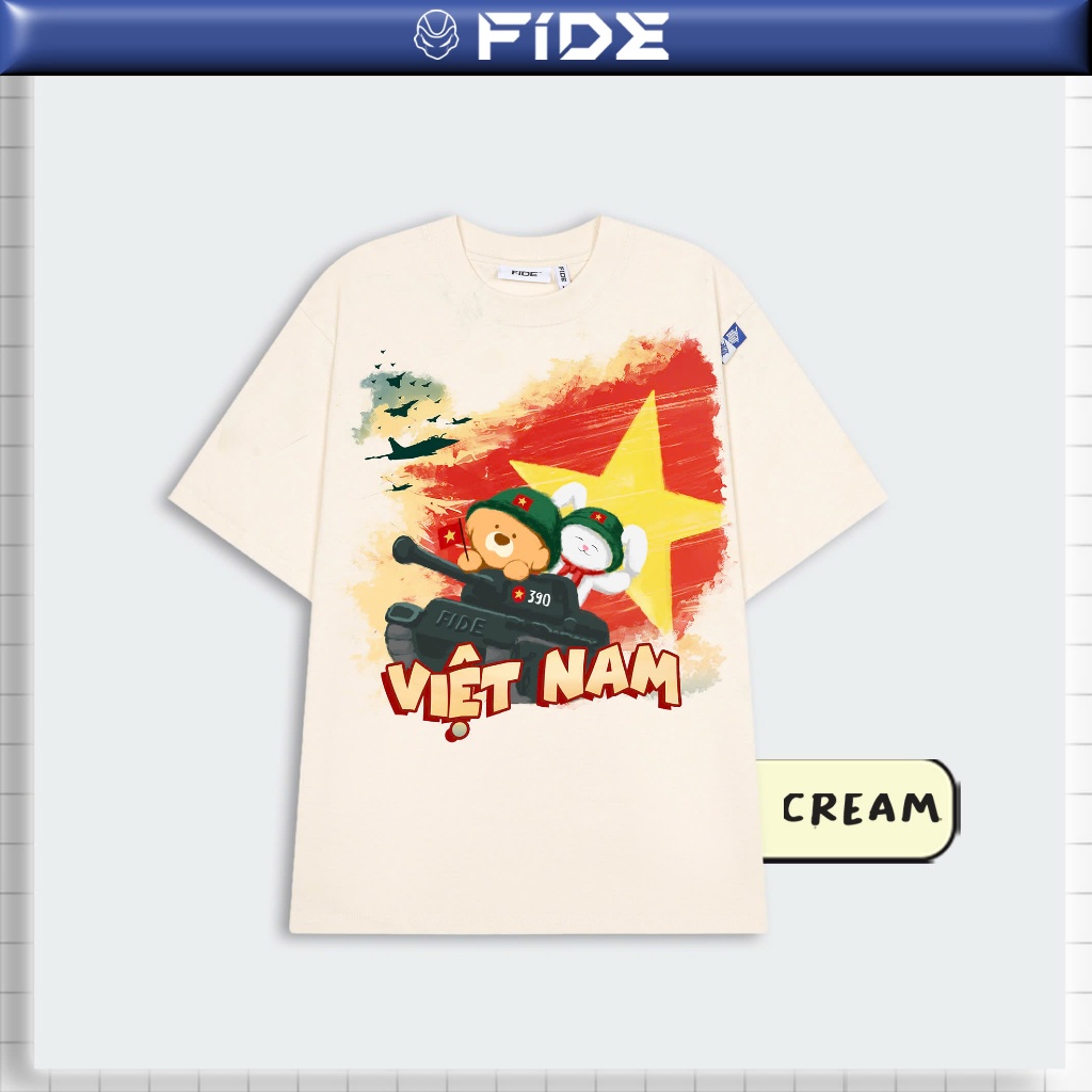 Ảnh Áo thun FIDE Việt Nam phông unisex form rộng local brand nam nữ cổ tròn oversize - AT166 1