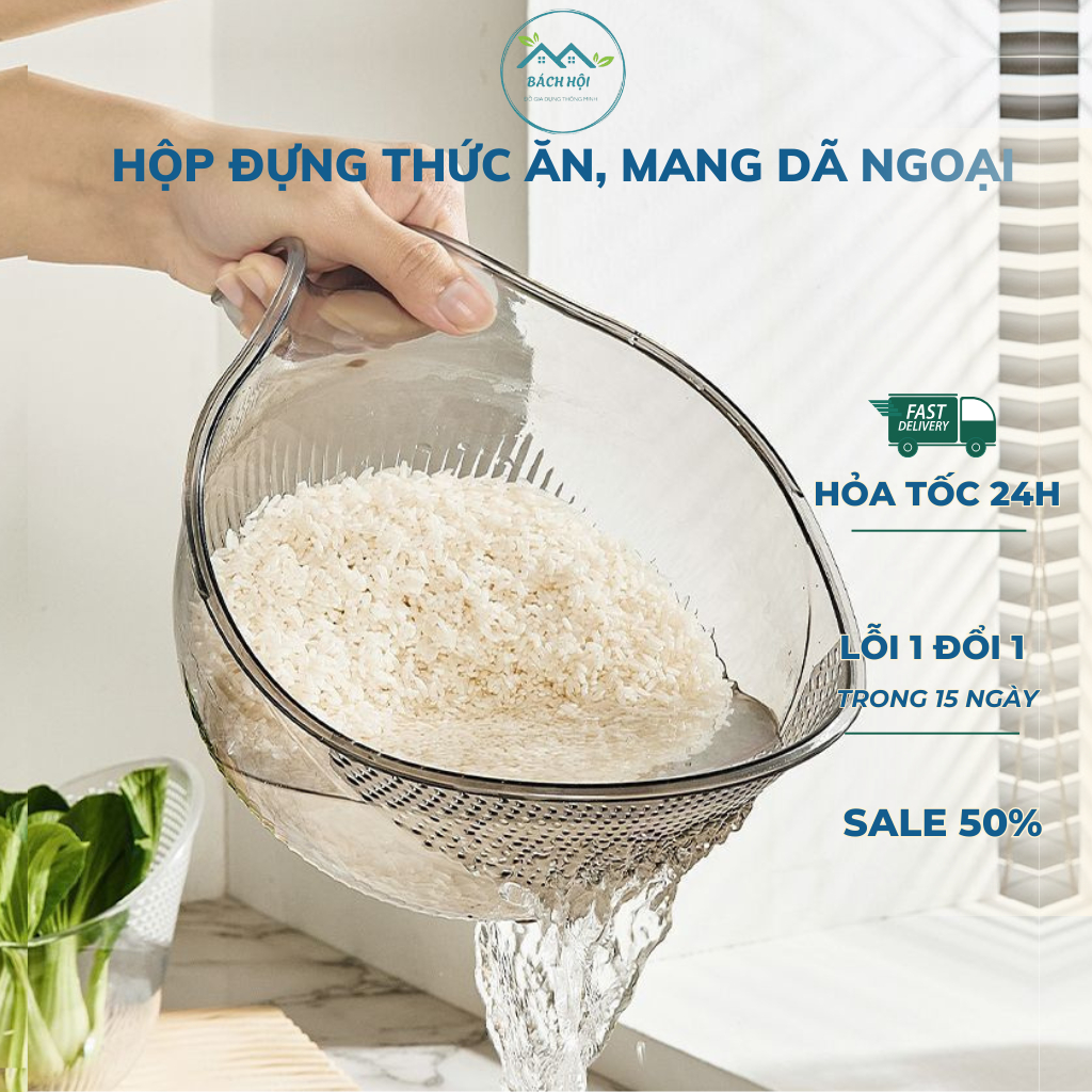 Rổ Vo Gạo, Rổ Rửa Trái Cây Rau Củ Đa Năng Bằng Nhựa Cao Cấp Tay Cầm ...