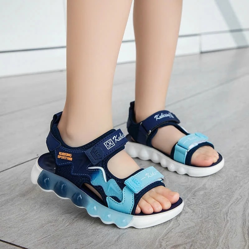 Giày quai dán sandal đế trong cho bé trai bé gái đi học, đi chơi chống nước siêu tiện lợi