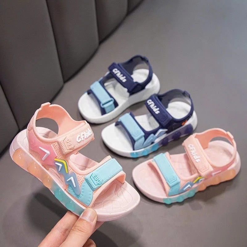 Giày quai dán sandal đế trong cho bé trai bé gái đi học, đi chơi chống nước siêu tiện lợi