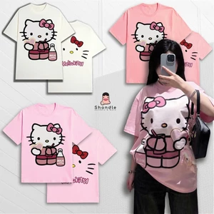 Áo Phông Nữ Hình In Hello Kitty Dễ Thương Form Rộng Tay Lỡ. Áo Thun Hello Kitty Nữ Form Dáng Unisex.